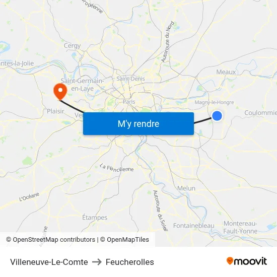 Villeneuve-Le-Comte to Feucherolles map