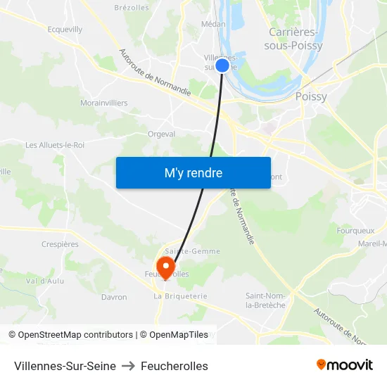 Villennes-Sur-Seine to Feucherolles map