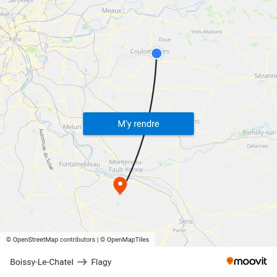 Boissy-Le-Chatel to Flagy map
