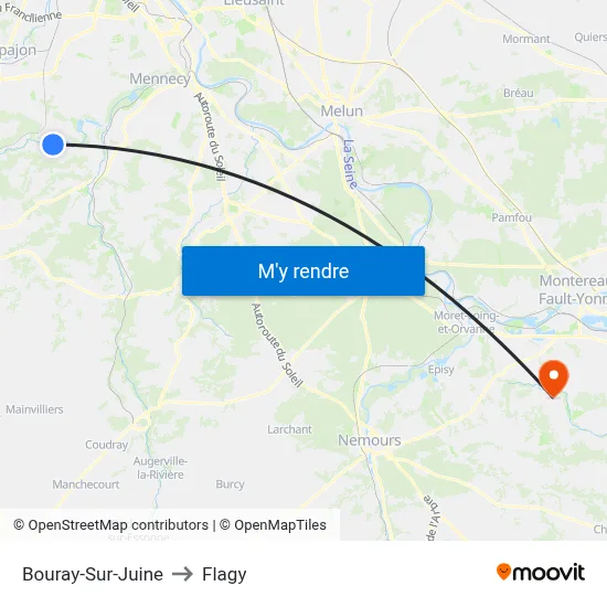 Bouray-Sur-Juine to Flagy map