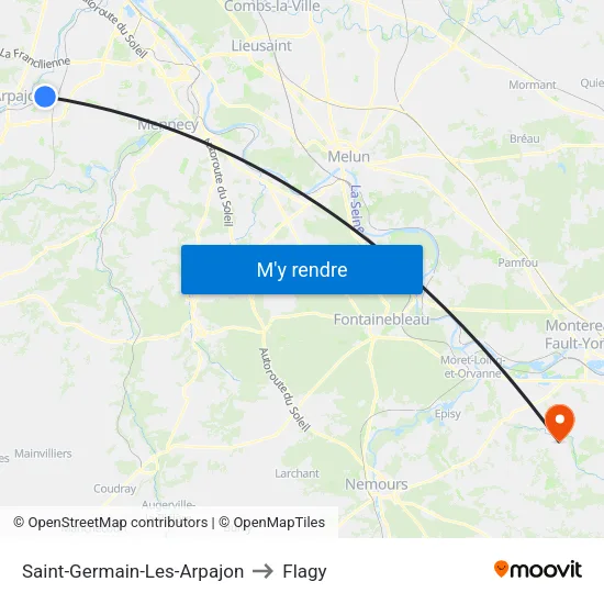 Saint-Germain-Les-Arpajon to Flagy map