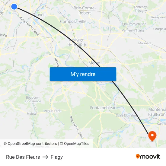 Rue Des Fleurs to Flagy map
