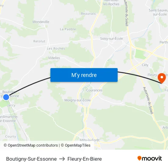 Boutigny-Sur-Essonne to Fleury-En-Biere map
