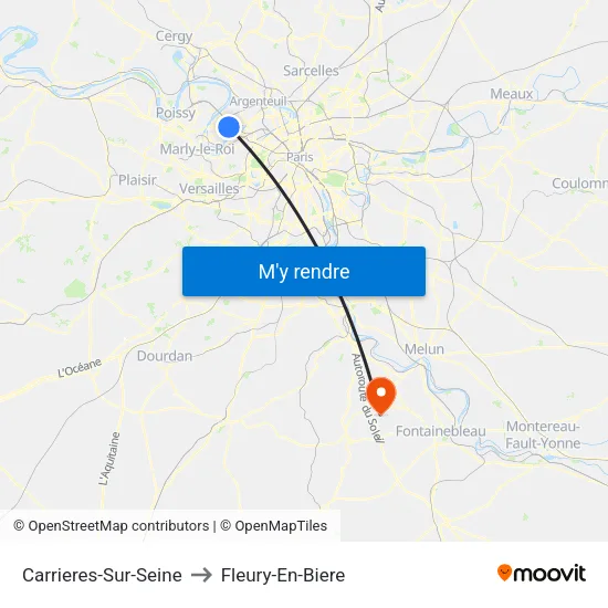 Carrieres-Sur-Seine to Fleury-En-Biere map