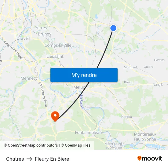 Chatres to Fleury-En-Biere map