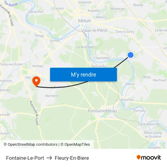 Fontaine-Le-Port to Fleury-En-Biere map