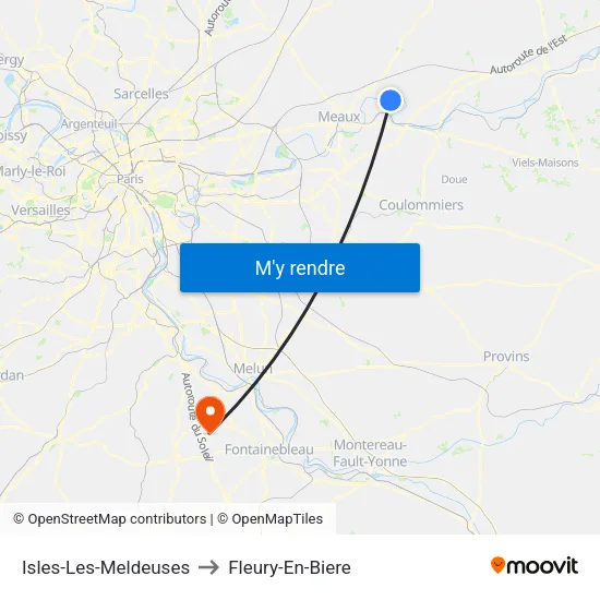 Isles-Les-Meldeuses to Fleury-En-Biere map