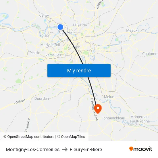 Montigny-Les-Cormeilles to Fleury-En-Biere map