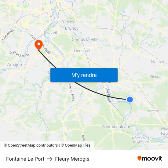 Fontaine-Le-Port to Fleury-Merogis map