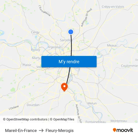 Mareil-En-France to Fleury-Merogis map