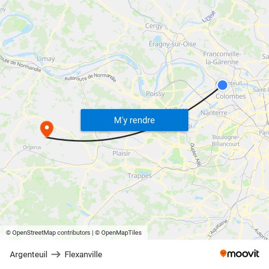 Argenteuil to Flexanville map