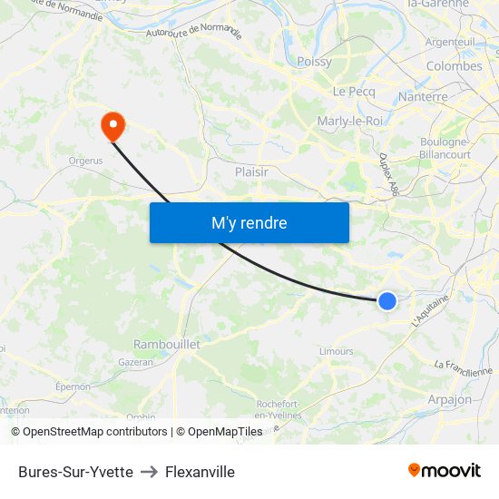 Bures-Sur-Yvette to Flexanville map