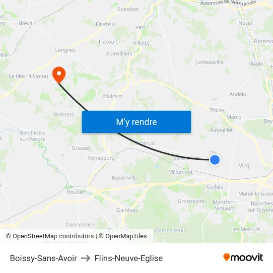 Boissy-Sans-Avoir to Flins-Neuve-Eglise map