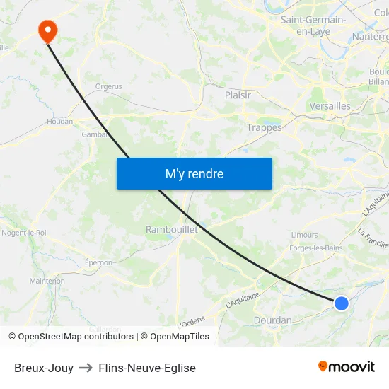 Breux-Jouy to Flins-Neuve-Eglise map