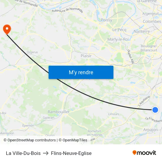 La Ville-Du-Bois to Flins-Neuve-Eglise map