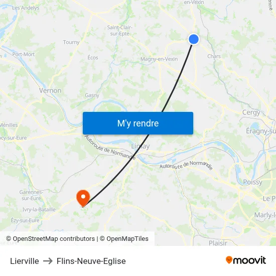 Lierville to Flins-Neuve-Eglise map