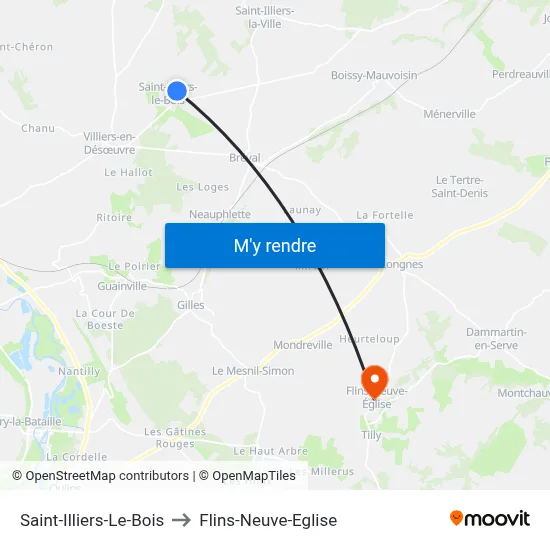 Saint-Illiers-Le-Bois to Flins-Neuve-Eglise map