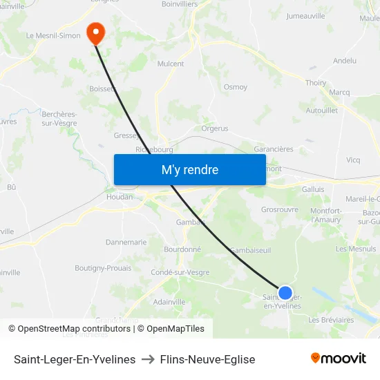 Saint-Leger-En-Yvelines to Flins-Neuve-Eglise map