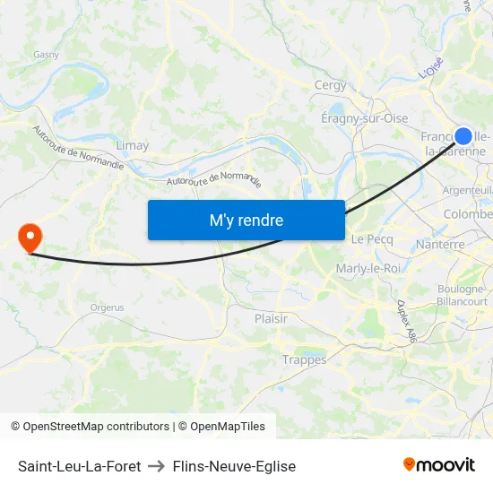 Saint-Leu-La-Foret to Flins-Neuve-Eglise map