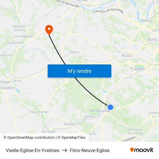 Vieille-Eglise-En-Yvelines to Flins-Neuve-Eglise map