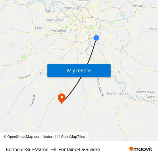 Bonneuil-Sur-Marne to Fontaine-La-Riviere map