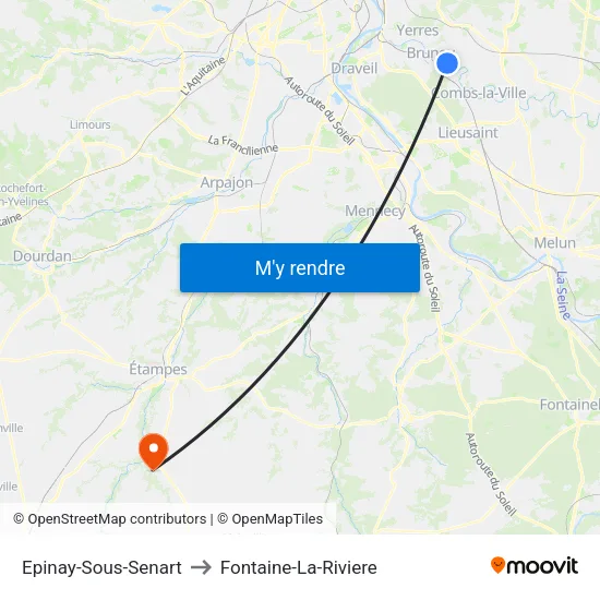 Epinay-Sous-Senart to Fontaine-La-Riviere map
