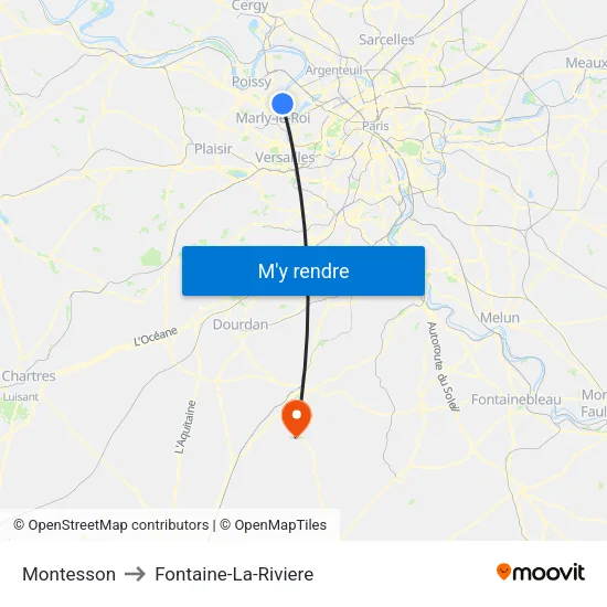 Montesson to Fontaine-La-Riviere map