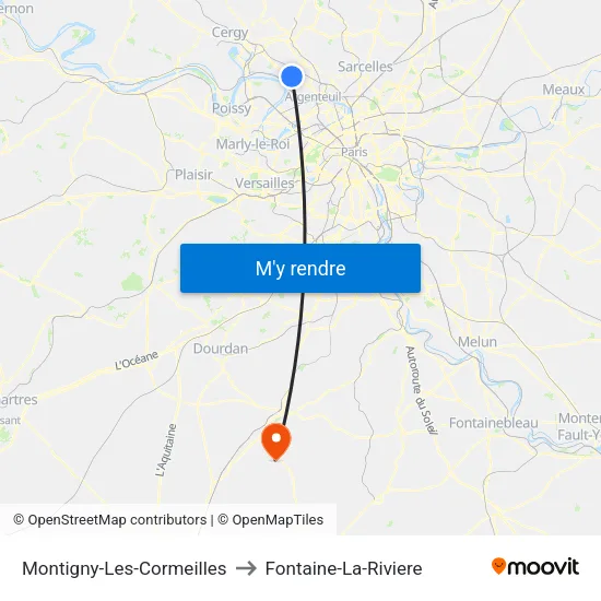 Montigny-Les-Cormeilles to Fontaine-La-Riviere map