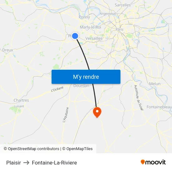 Plaisir to Fontaine-La-Riviere map