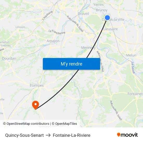Quincy-Sous-Senart to Fontaine-La-Riviere map