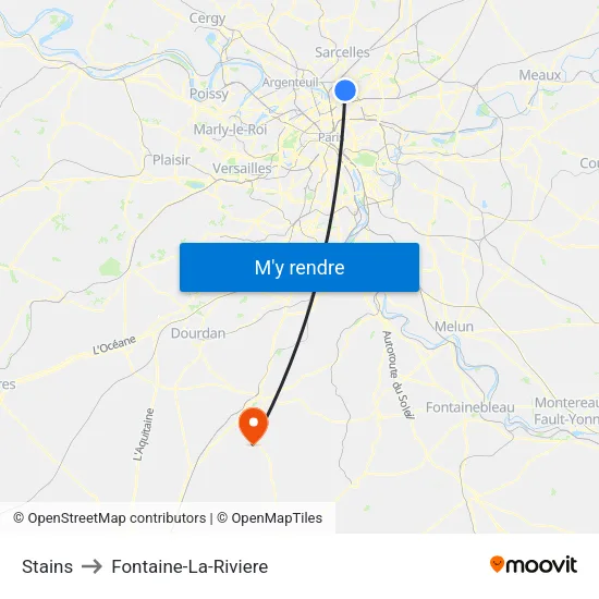 Stains to Fontaine-La-Riviere map