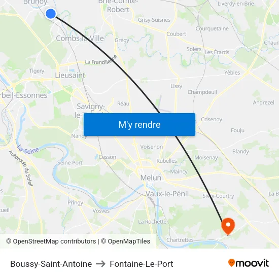 Boussy-Saint-Antoine to Fontaine-Le-Port map