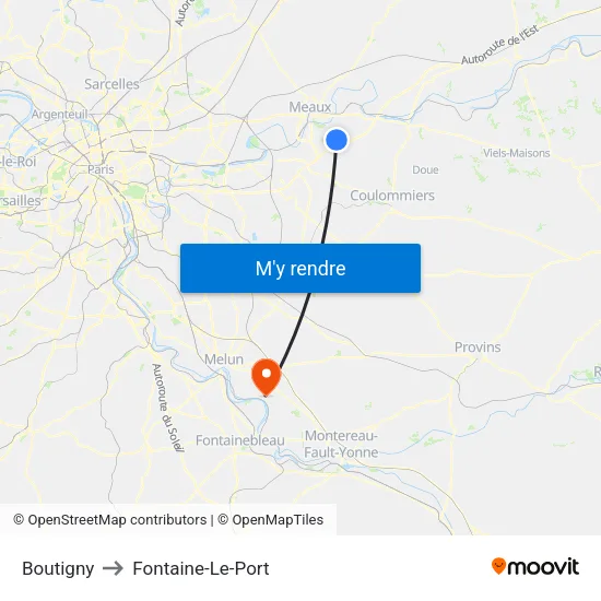 Boutigny to Fontaine-Le-Port map