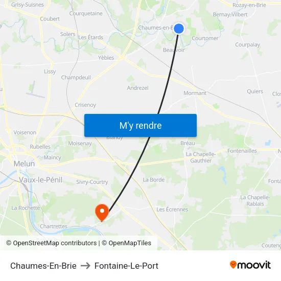 Chaumes-En-Brie to Fontaine-Le-Port map
