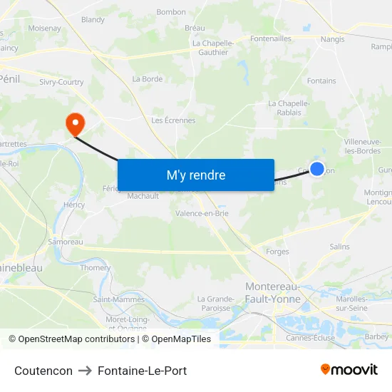Coutencon to Fontaine-Le-Port map