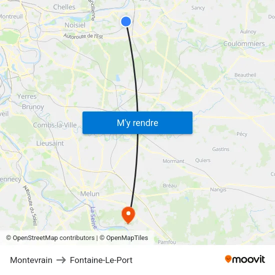 Montevrain to Fontaine-Le-Port map