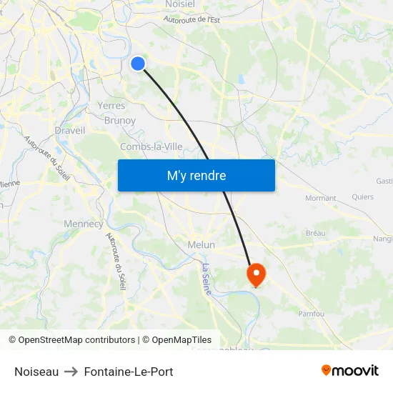 Noiseau to Fontaine-Le-Port map