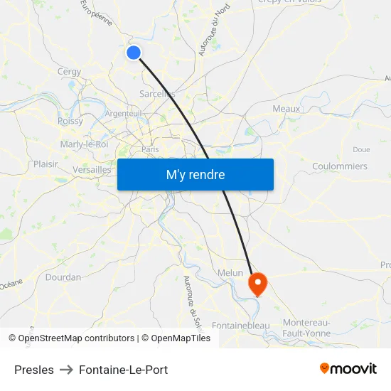 Presles to Fontaine-Le-Port map
