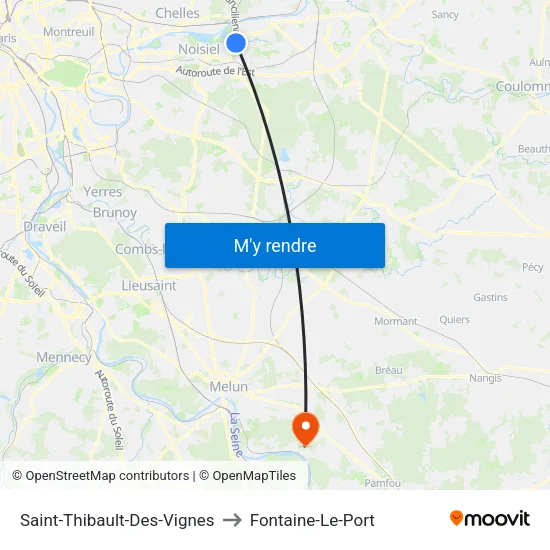 Saint-Thibault-Des-Vignes to Fontaine-Le-Port map