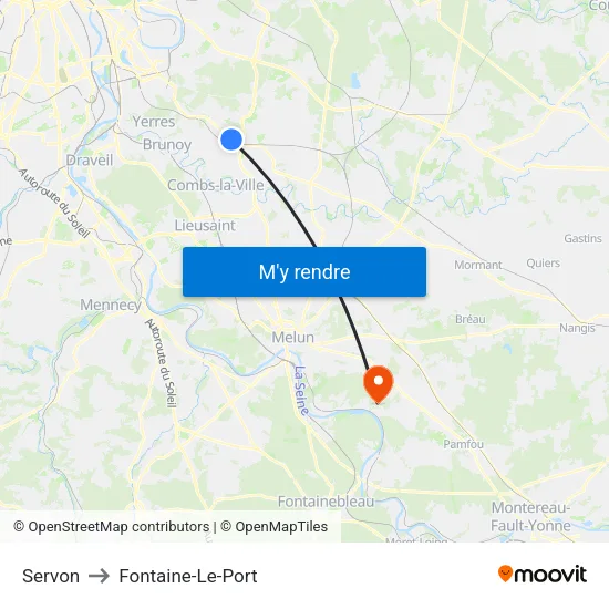 Servon to Fontaine-Le-Port map