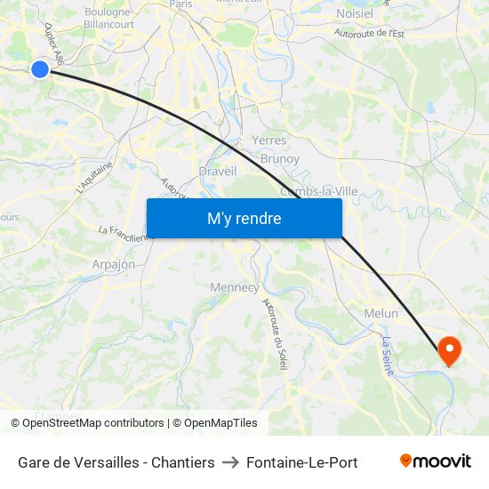 Gare de Versailles - Chantiers to Fontaine-Le-Port map