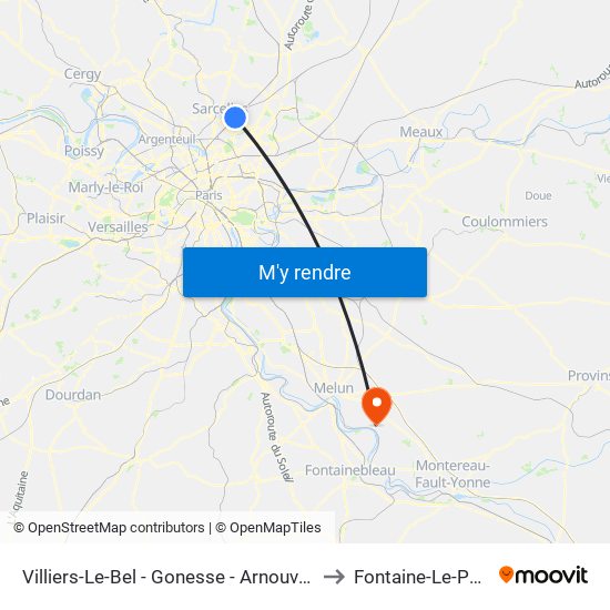 Villiers-Le-Bel - Gonesse - Arnouville to Fontaine-Le-Port map