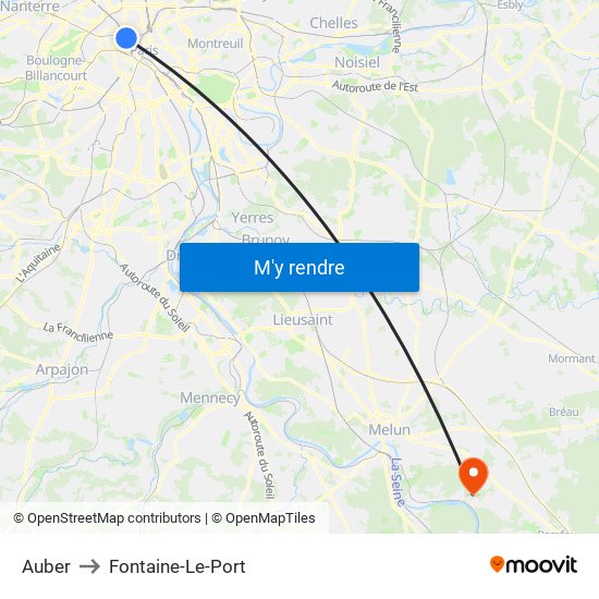 Auber to Fontaine-Le-Port map