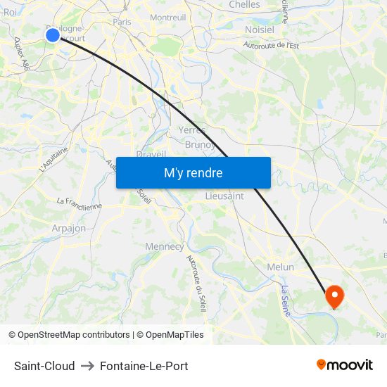 Saint-Cloud to Fontaine-Le-Port map