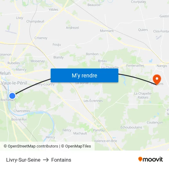 Livry-Sur-Seine to Fontains map