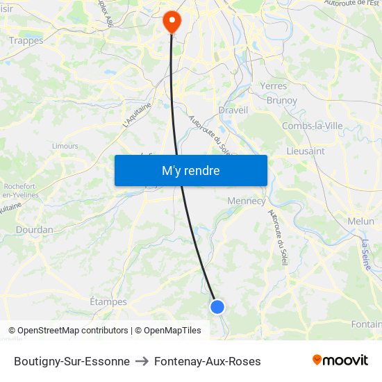 Boutigny-Sur-Essonne to Fontenay-Aux-Roses map