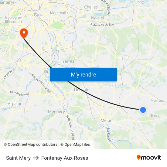 Saint-Mery to Fontenay-Aux-Roses map