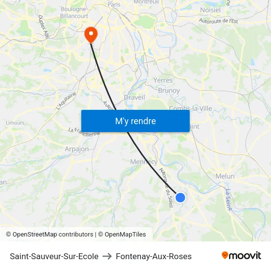 Saint-Sauveur-Sur-Ecole to Fontenay-Aux-Roses map