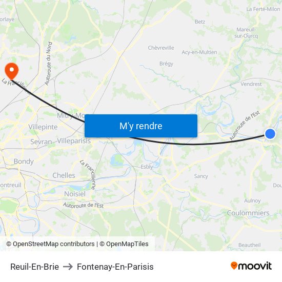 Reuil-En-Brie to Fontenay-En-Parisis map