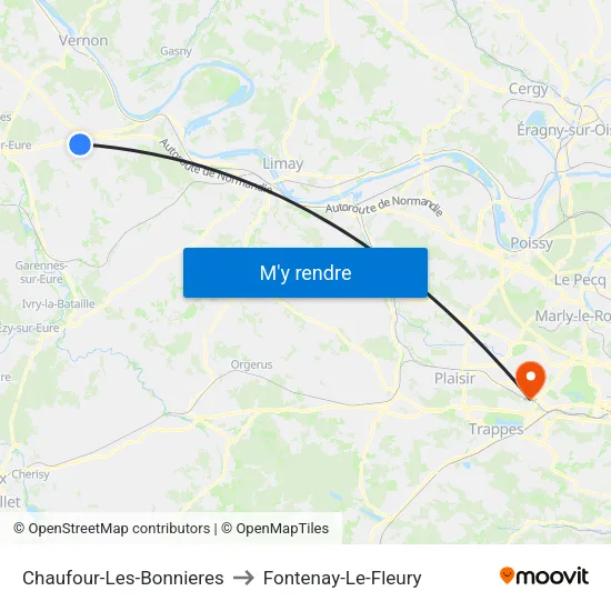 Chaufour-Les-Bonnieres to Fontenay-Le-Fleury map